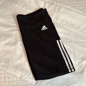 Adidas Black and White Striped Shorts